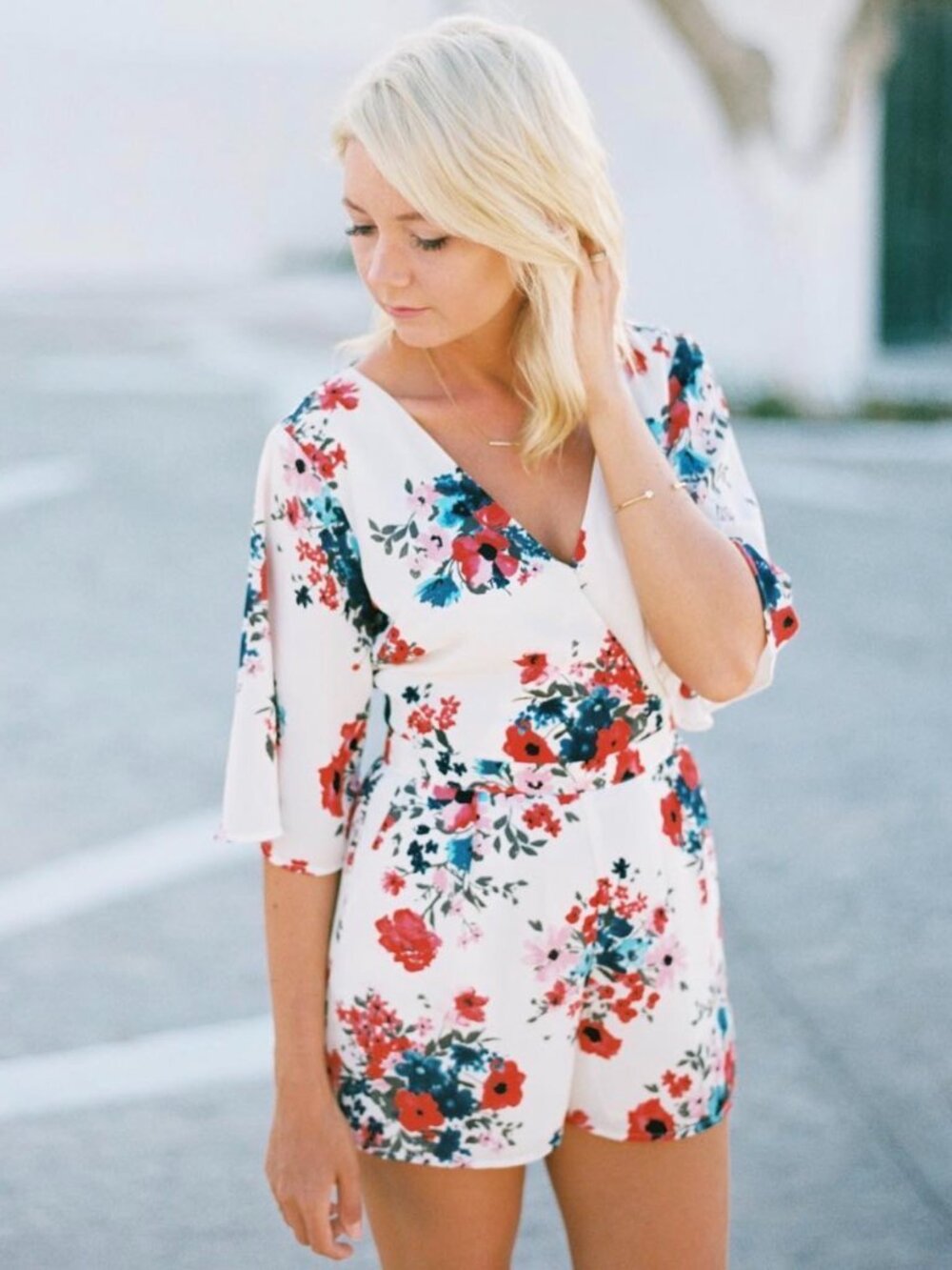 Cupcakes and Cashmere White Floral Romper